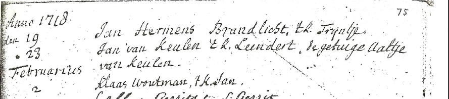 doop Leendert 1718 meppel